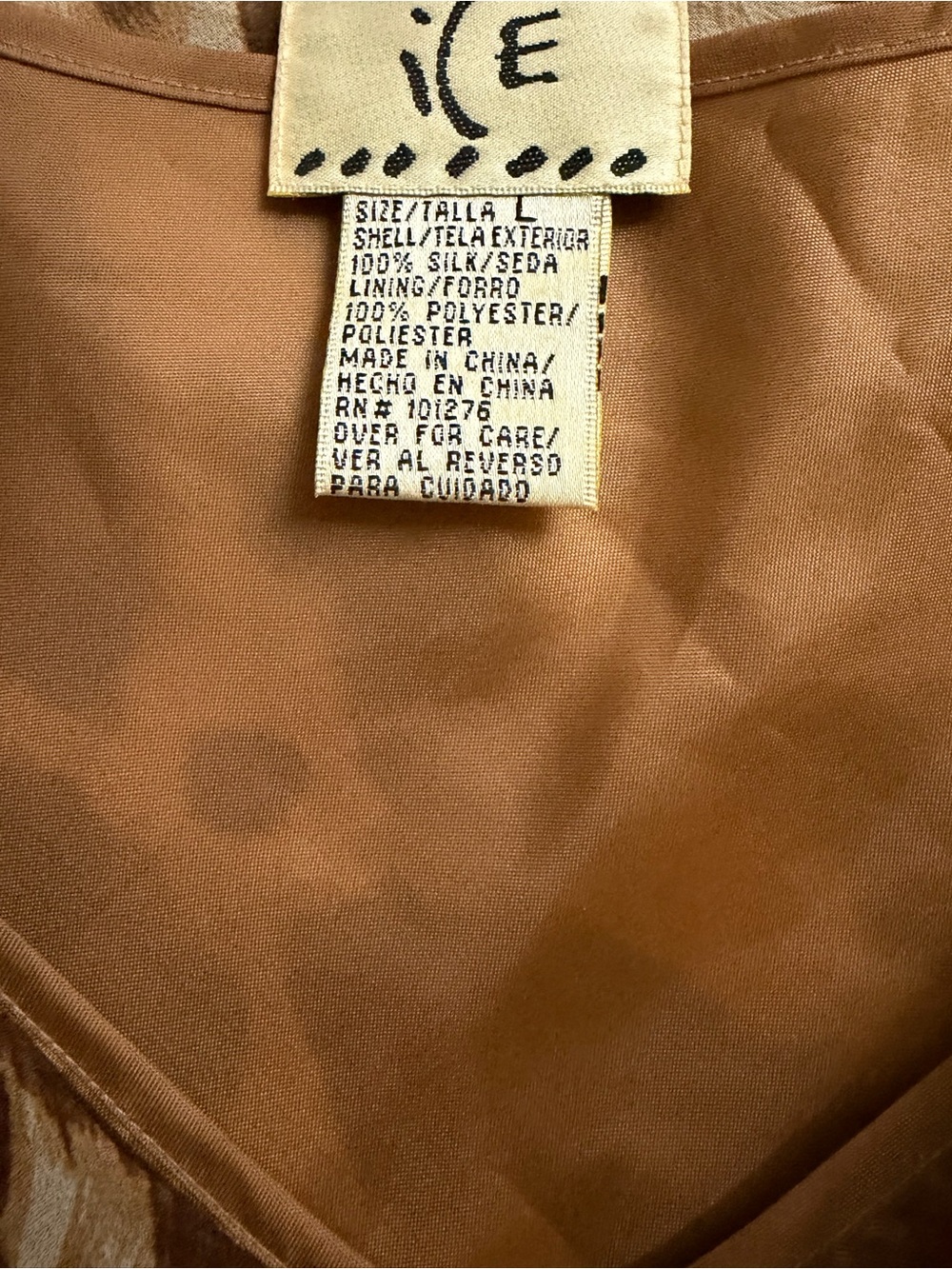 Ice Brown Leopard Print Ruffle V-Neck Blouse - Picture 3 of 3